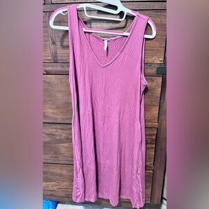 Pink Sleeveless Midi Dress Relaxed Fit